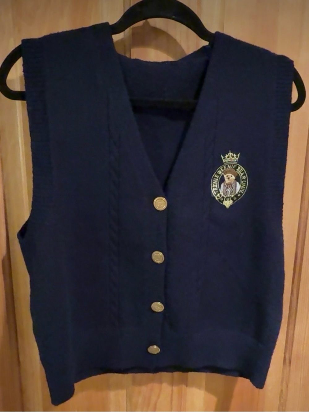 Teenie Weenie Bear Univ. Knit Sweater Vest Y2K
Preppy